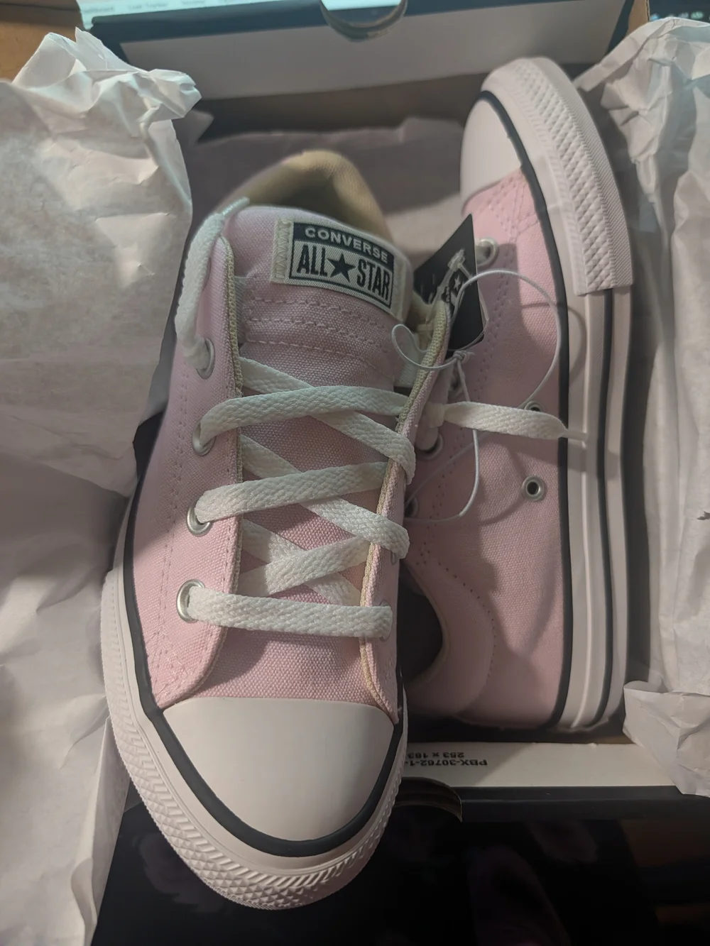 Converse Allstar Kids' Lace up Street Ox Low Sneakers - Light Pink Size 3